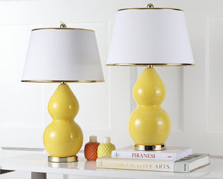 Safavieh Jill 265-Inch H Double-Gourd Ceramic Lamp Mustard Gold 