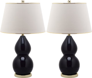 Safavieh Jill 265-Inch H Double-Gourd Ceramic Lamp Black 