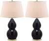 Safavieh Jill 265-Inch H Double-Gourd Ceramic Lamp Black 