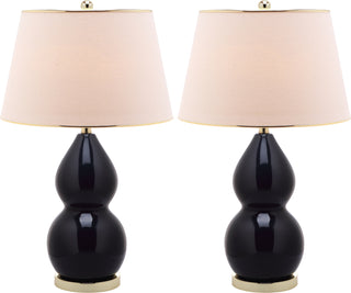 Safavieh Jill 265-Inch H Double-Gourd Ceramic Lamp Black 