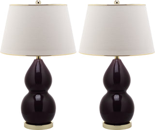 Safavieh Jill 265-Inch H Double-Gourd Ceramic Lamp Dark Purple 