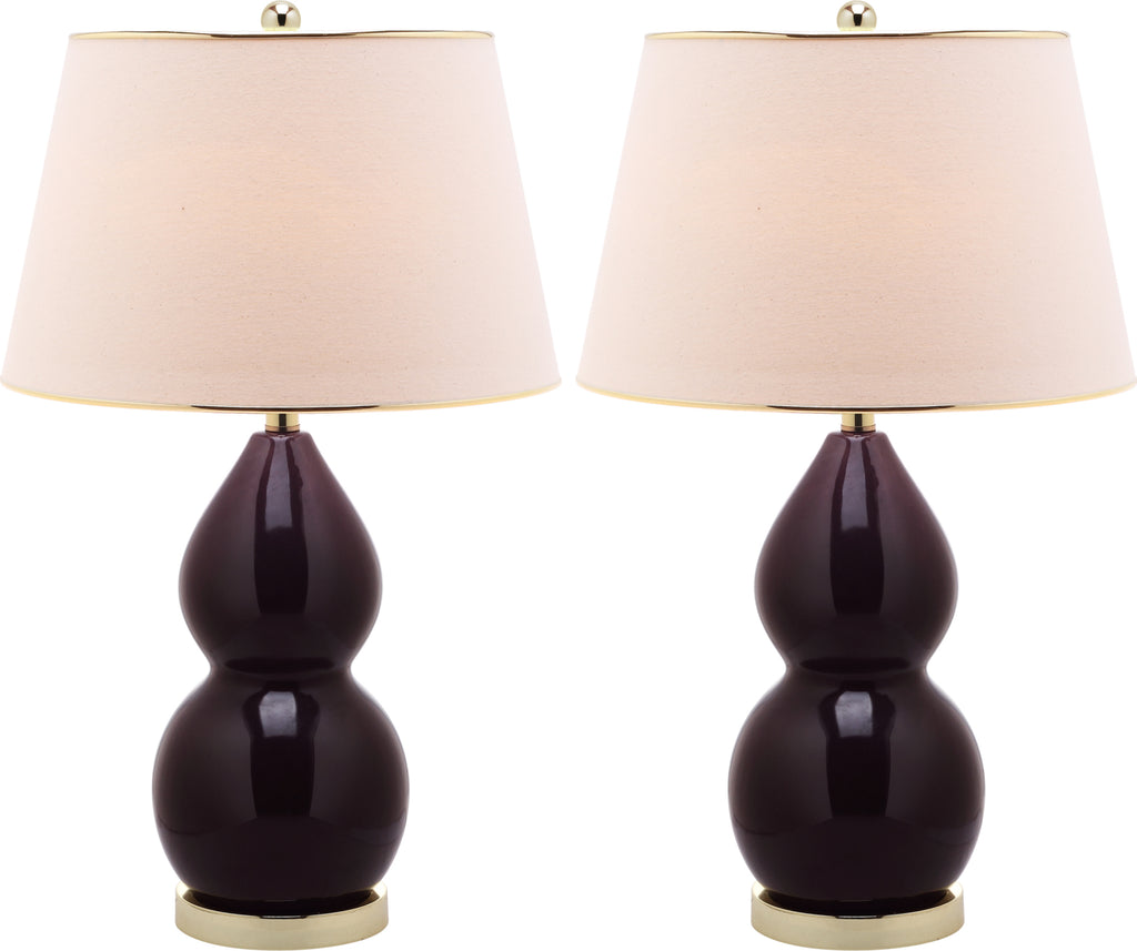 Safavieh Jill 265-Inch H Double-Gourd Ceramic Lamp Dark Purple main image