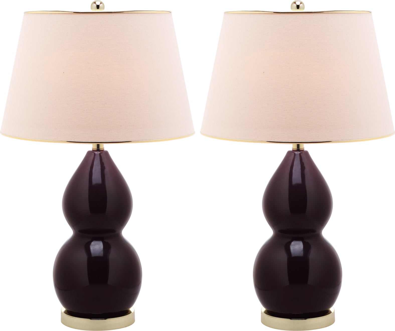 Safavieh Jill 265-Inch H Double-Gourd Ceramic Lamp Dark Purple main image