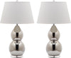 Safavieh Jill 265-Inch H Double-Gourd Ceramic Lamp Silver Mirror 