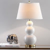 Safavieh Pamela 28-Inch H Triple Gourd Ceramic Lamp White Mirror 