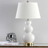 Safavieh Pamela 28-Inch H Triple Gourd Ceramic Lamp White Mirror 