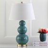 Safavieh Pamela 28-Inch H Triple Gourd Ceramic Lamp Marine Blue 