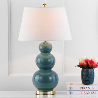 Safavieh Pamela 28-Inch H Triple Gourd Ceramic Lamp Marine Blue main image