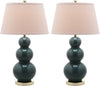 Safavieh Pamela 28-Inch H Triple Gourd Ceramic Lamp Marine Blue 