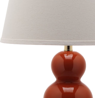 Safavieh Pamela 28-Inch H Triple Gourd Ceramic Lamp Blood Orange 