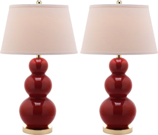 Safavieh Pamela 28-Inch H Triple Gourd Ceramic Lamp Red main image