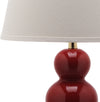 Safavieh Pamela 28-Inch H Triple Gourd Ceramic Lamp Red 