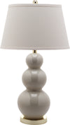 Safavieh Pamela 28-Inch H Triple Gourd Ceramic Lamp Light Grey Mirror 