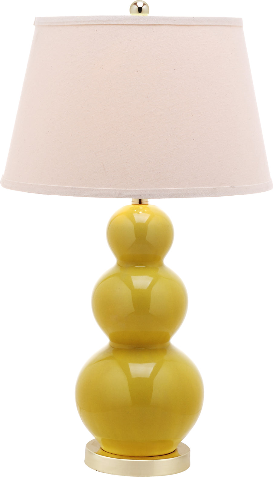 Safavieh Pamela 28-Inch H Triple Gourd Ceramic Lamp Mustard Gold Mirror main image