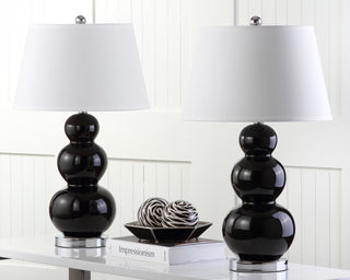 Safavieh Pamela 28-Inch H Triple Gourd Ceramic Lamp Black 