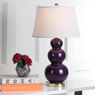 Safavieh Pamela 28-Inch H Triple Gourd Ceramic Lamp Dark Purple main image