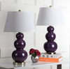 Safavieh Pamela 28-Inch H Triple Gourd Ceramic Lamp Dark Purple 