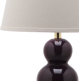 Safavieh Pamela 28-Inch H Triple Gourd Ceramic Lamp Dark Purple 