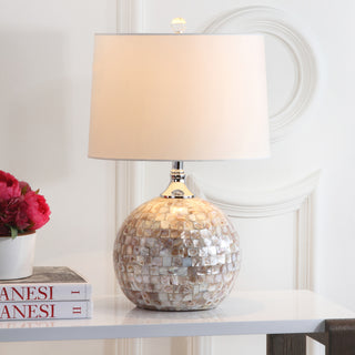 Safavieh Nikki 225-Inch H Shell Table Lamp Cream Mirror 