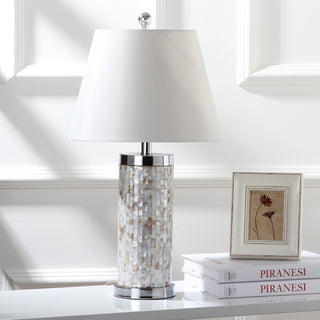 Safavieh Diana 25-Inch H Shell Table Lamp Cream Mirror 