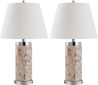 Safavieh Diana 25-Inch H Shell Table Lamp Cream Mirror 