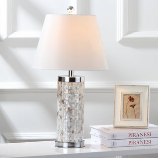 Safavieh Diana 25-Inch H Shell Table Lamp Cream Mirror 