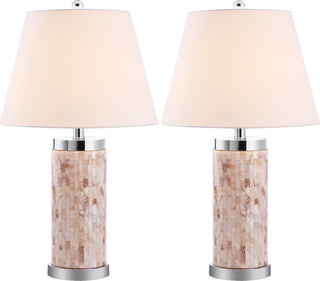 Safavieh Diana 25-Inch H Shell Table Lamp Cream Mirror 