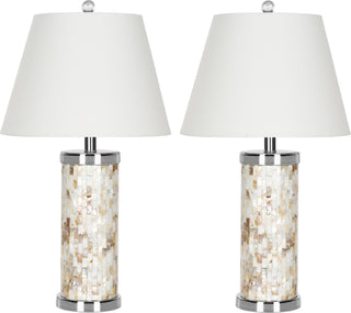 Safavieh Diana 25-Inch H Shell Table Lamp Cream Mirror 