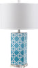 Safavieh Quatrefoil 27-Inch H Table Lamp Light Blue Mirror 