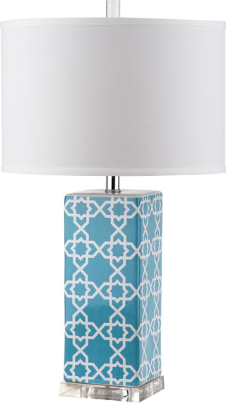 Safavieh Quatrefoil 27-Inch H Table Lamp Light Blue Mirror 