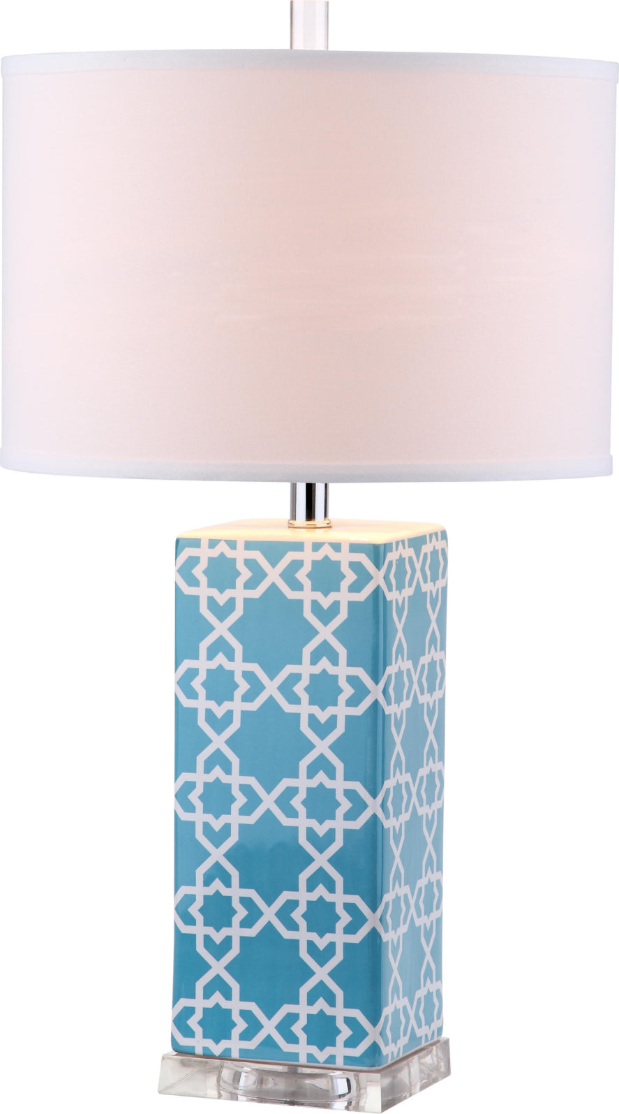 Safavieh Quatrefoil 27-Inch H Table Lamp Light Blue Mirror main image