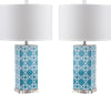 Safavieh Quatrefoil 27-Inch H Table Lamp Light Blue Mirror 