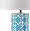 Safavieh Quatrefoil 27-Inch H Table Lamp Light Blue Mirror 