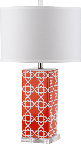 Safavieh Quatrefoil 27-Inch H Table Lamp Orange Mirror 