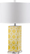 Safavieh Quatrefoil 27-Inch H Table Lamp Yellow 