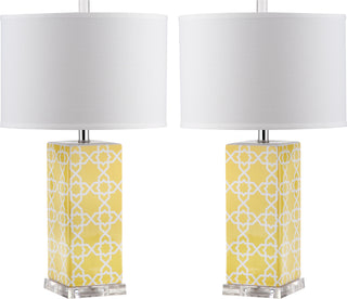 Safavieh Quatrefoil 27-Inch H Table Lamp Yellow 