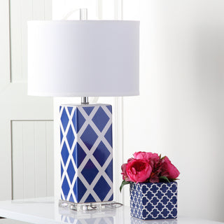 Safavieh Garden 27-Inch H Lattice Table Lamp Navy  Feature