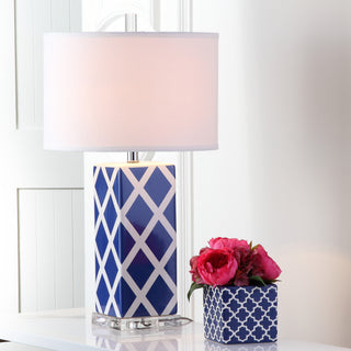 Safavieh Garden 27-Inch H Lattice Table Lamp Navy 