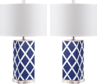 Safavieh Garden 27-Inch H Lattice Table Lamp Navy 