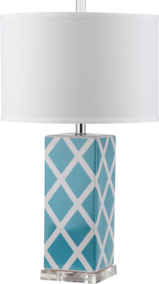 Safavieh Garden 27-Inch H Lattice Table Lamp Light Blue Mirror 