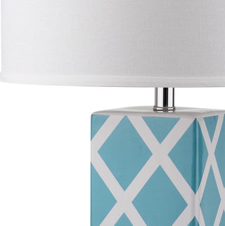 Safavieh Garden 27-Inch H Lattice Table Lamp Light Blue Mirror 