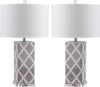 Safavieh Garden 27-Inch H Lattice Table Lamp Grey Mirror 