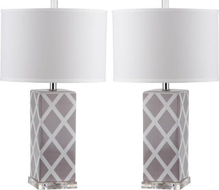 Safavieh Garden 27-Inch H Lattice Table Lamp Grey Mirror 