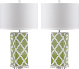 Safavieh Garden 27-Inch H Lattice Table Lamp Green Mirror 