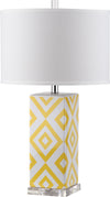 Safavieh Diamonds 27-Inch H Table Lamp Yellow Mirror 