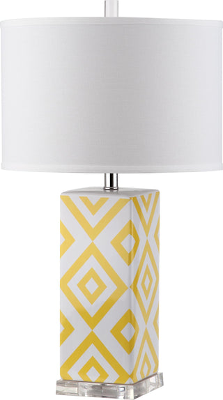 Safavieh Diamonds 27-Inch H Table Lamp Yellow Mirror 