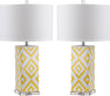 Safavieh Diamonds 27-Inch H Table Lamp Yellow Mirror 