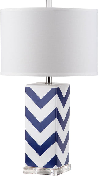 Safavieh Chevron 27-Inch H Stripe Table Lamp Navy Mirror 