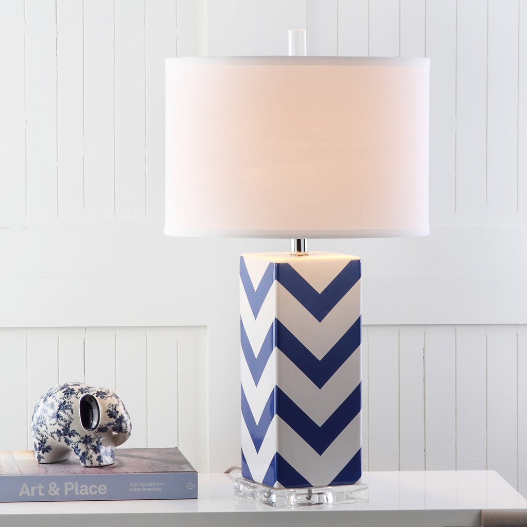 Safavieh Chevron 27-Inch H Stripe Table Lamp Navy  Feature