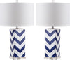 Safavieh Chevron 27-Inch H Stripe Table Lamp Navy Mirror 